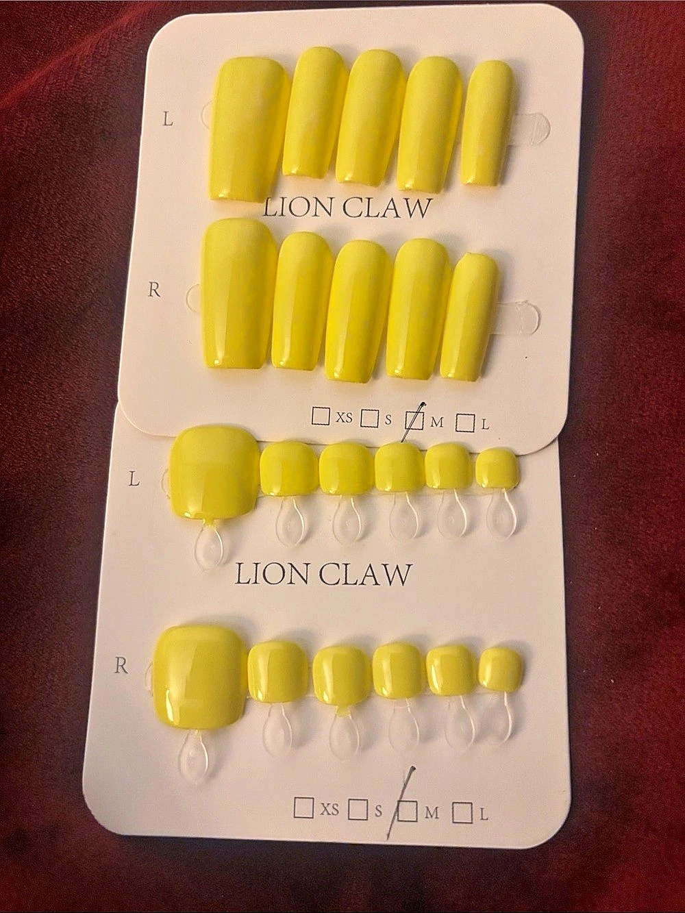 Lion Claw Yellow Press-On Nails NWT